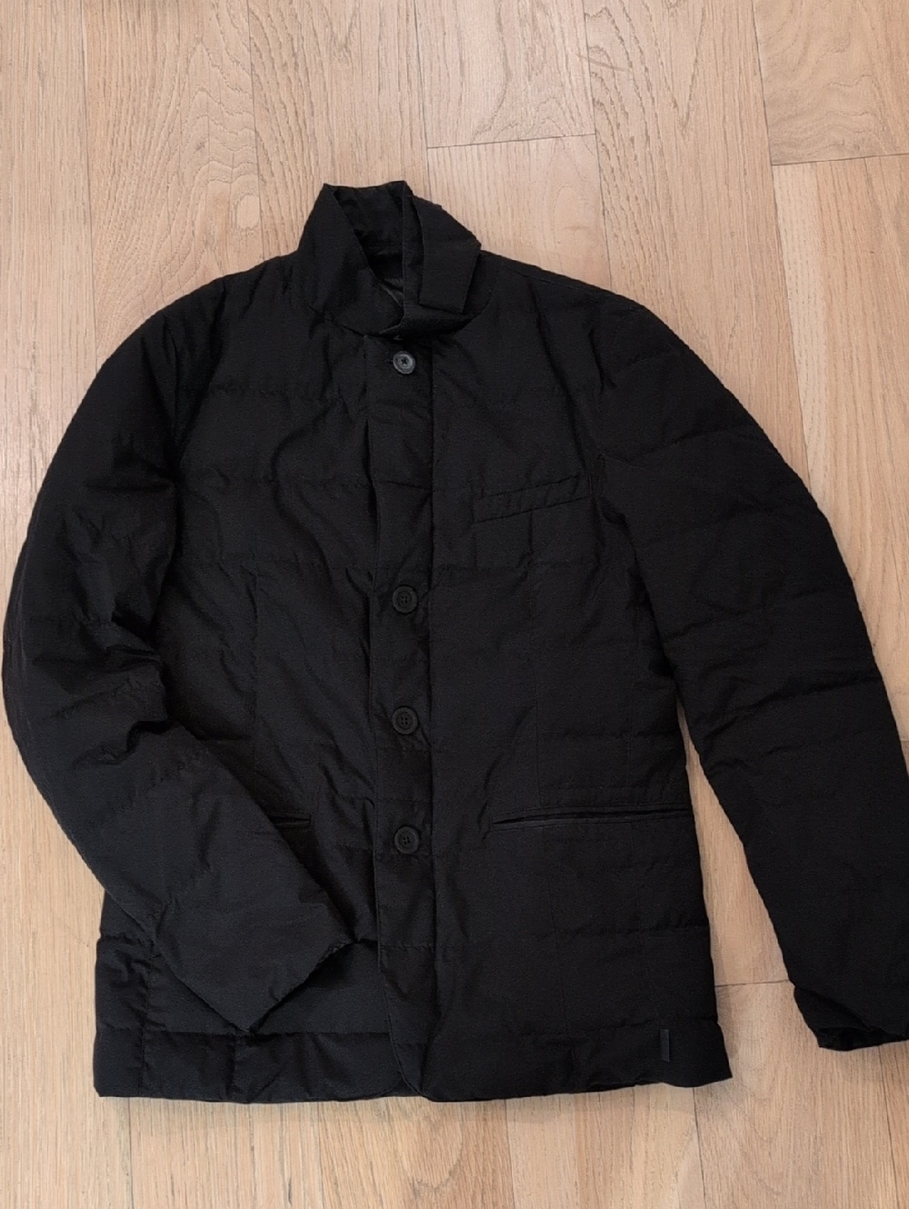 Herno Black Quilted Button-Front Puffer Jacket